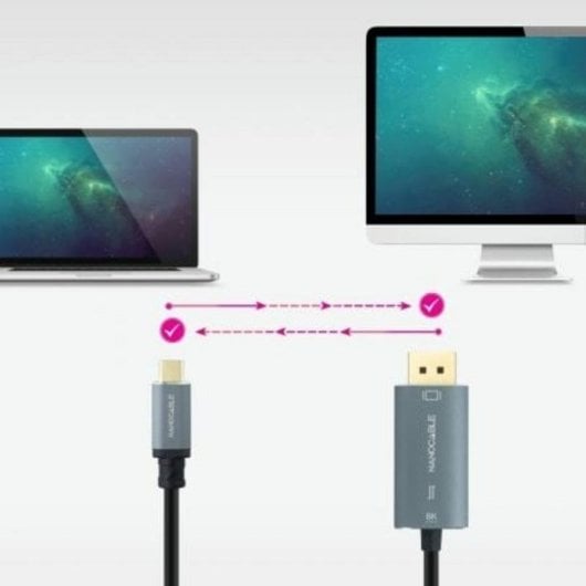 Adattatore Nanocable 10.15.5022 USB-C DisplayPort 8K 2m Alluminio Nero