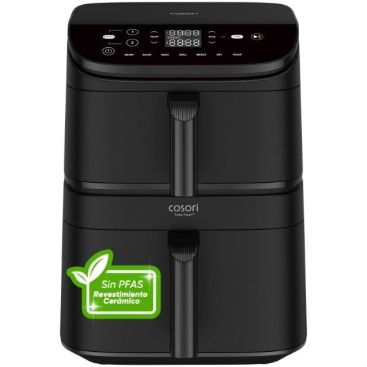 Fritadeira de Ar Cosori Turbo Tower Ceramic 10,8L 2630W Duplo Cesto Ecrã Tátil