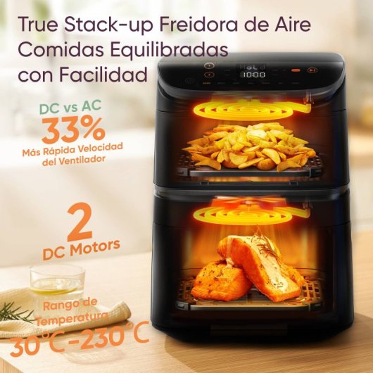 Fritadeira de Ar Cosori Turbo Tower Ceramic 10,8L 2630W Duplo Cesto Ecrã Tátil