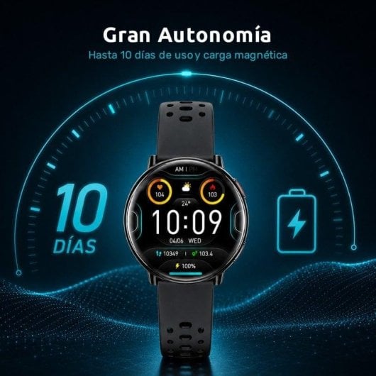 Nilait Watch Nova PRO Bluetooth GPS 44,5mm Nero Cinturino 20mm IP68 SpO2 Cardio