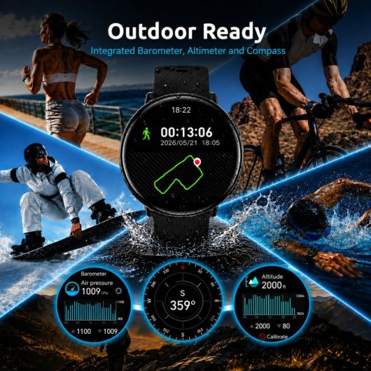 Nilait Watch Nova Pro Smartwatch AMOLED 1.43" GPS Integrado IA Llamadas Bluetooth IP68 (Negro)