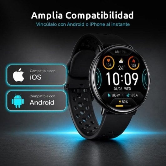 Nilait Watch Nova PRO Bluetooth GPS 44,5mm Nero Cinturino 20mm IP68 SpO2 Cardio