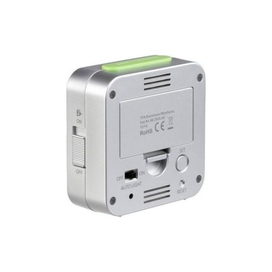 Despertador TFA 60.2528.54 Prata Termômetro Alarme Retroiluminação