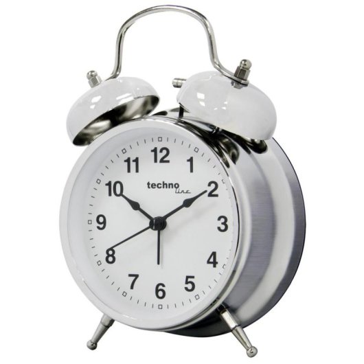 Despertador Technoline 01844 Analógico Aço Inoxidável Bateria AA