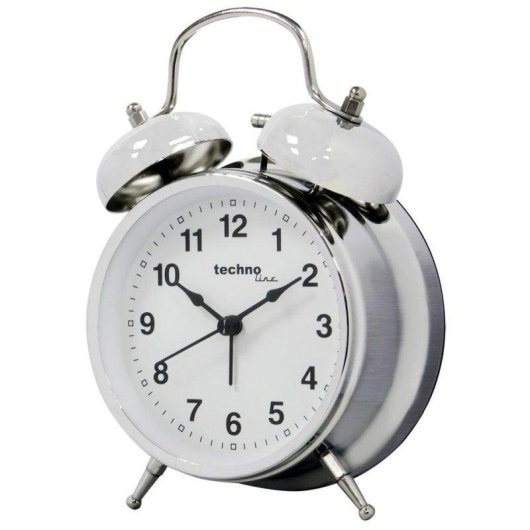 Despertador Technoline 01844 Analógico Aço Inoxidável Bateria AA