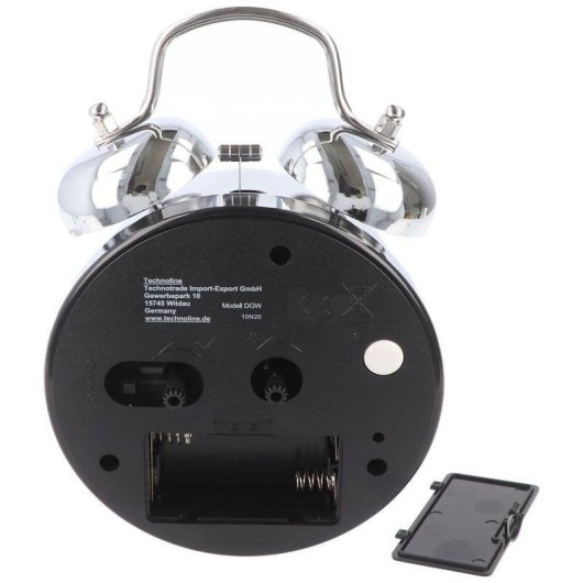 Despertador Technoline 01844 Analógico Aço Inoxidável Bateria AA