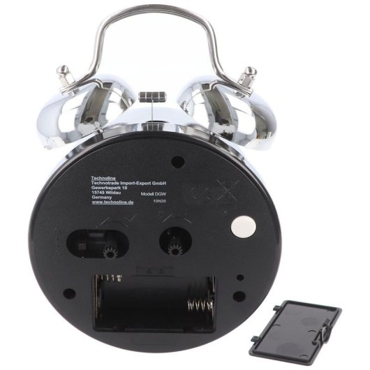 Despertador Technoline 01844 Analógico Aço Inoxidável Bateria AA