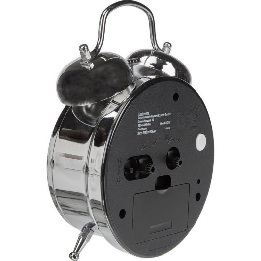 Despertador Technoline 01844 Analógico Aço Inoxidável Bateria AA