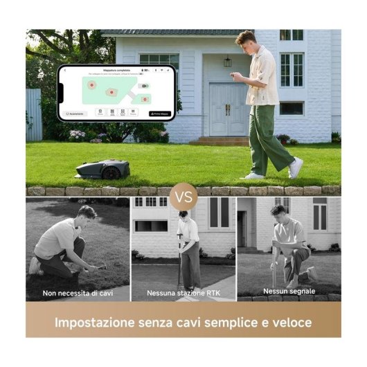 Robot tagliaerba MOVA M1000 1000 m² 45 percento IPX6 Nero Grigio Rosso