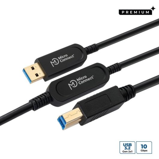 Cable USB Microconnect MC-USB3.0AB30OP 30 m USB 3.2 Gen 2 10 Gbit/s Negro