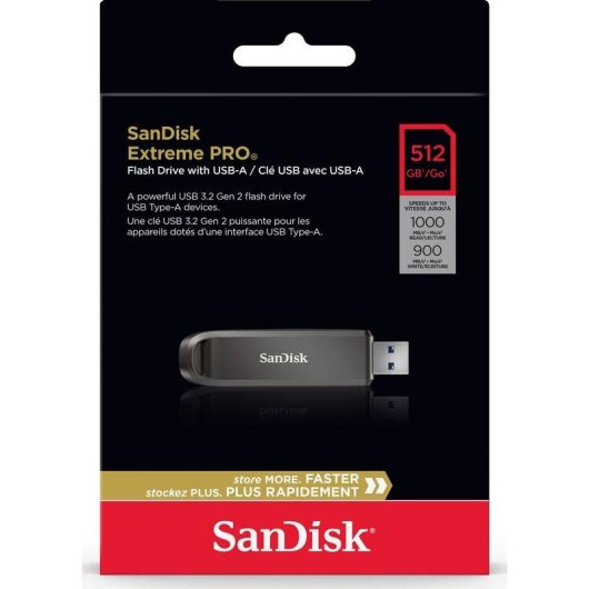 Memoria USB Sandisk Extreme PRO 512 GB USB 3.2 Gen 2 Negra 1000 MB/s Carcasa metálica