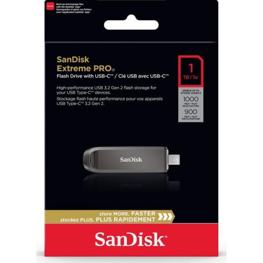 Clé USB Sandisk Extreme PRO 1TB USB-C 1000MB/s Métal Noir