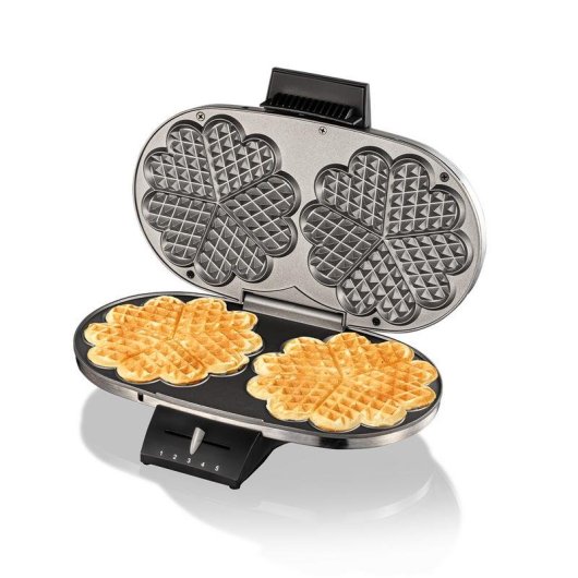 Gofrera CLOER 1320 2 barquillos forma corazón 1200 W negro