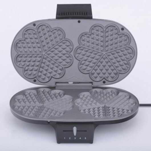 Gofrera CLOER 1320 2 barquillos forma corazón 1200 W negro
