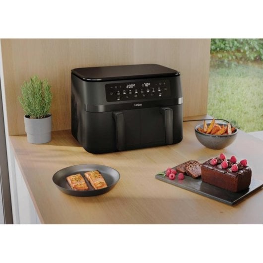 Freidora de Aire Haier HAF3AD 011 11,5L 1400W Doble Cajón Táctil Negra
