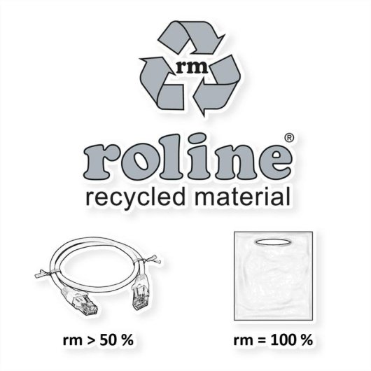 Kabel ROLINE RECYCLED MATERIAL 11.45.9053 USB-C 1 m 10 Gbit/s Schwarz