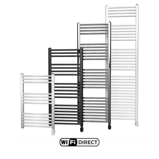 Toallero Eléctrico Rointe Elba Oval 300W 12 Barras Wifi Negro Mate