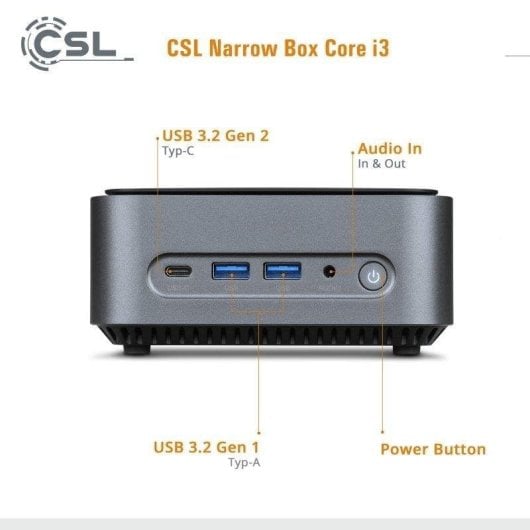 Mini PC CSL Narrow Box Intel Core i3-N305 32GB 2TB SSD UHD Windows 11 Wi-Fi 6 Bluetooth 5.2
