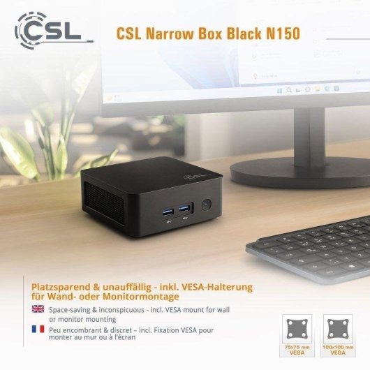 Mini PC CSL Narrow Box Intel N150/32GB/1TB SSD/UHD/Windows 11/Wi-Fi 6