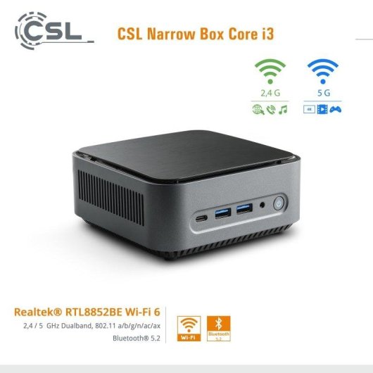 Desktop-PC CSL Narrow Box Intel Core i3-N305 8GB 4000GB SSD UHD Graphics Windows 11 Pro