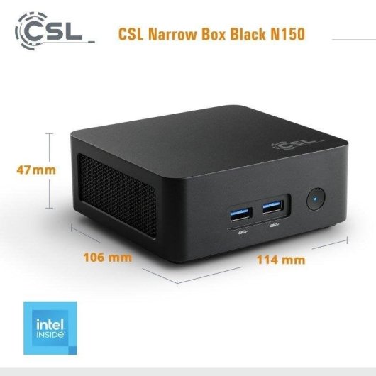 Mini PC CSL Narrow Box Intel N150/8GB/1TB SSD/UHD/Windows 11 Pro/Wi-Fi 6