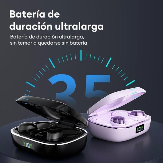 Auriculares Genérica Paxa-spacex3 inalámbricos Bluetooth con gancho de oreja y batería morada