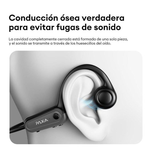 Auriculares Genérica Paxa-S01 inalámbricos Bluetooth 5.4 conducción ósea IPX8 negros