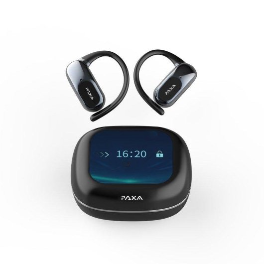 Auriculares Genérica Paxa inalámbricos Bluetooth 5.4 con Cancelación de Ruido y pantalla táctil Negro