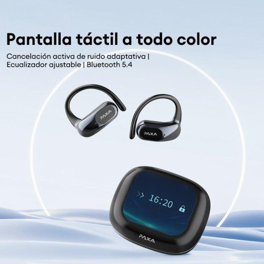 Auriculares Genérica Paxa inalámbricos Bluetooth 5.4 con Cancelación de Ruido 35 dB y Pantalla Táctil