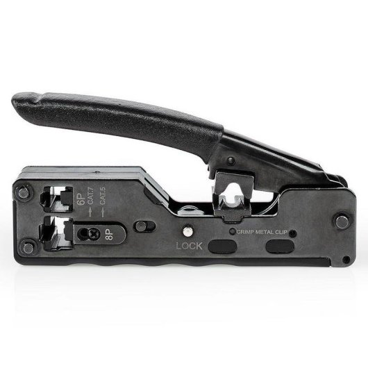 Alicate de crimpado NEDIS CCGG89505BK para RJ45 Cat 5/5e/6/6a/7 y RJ12