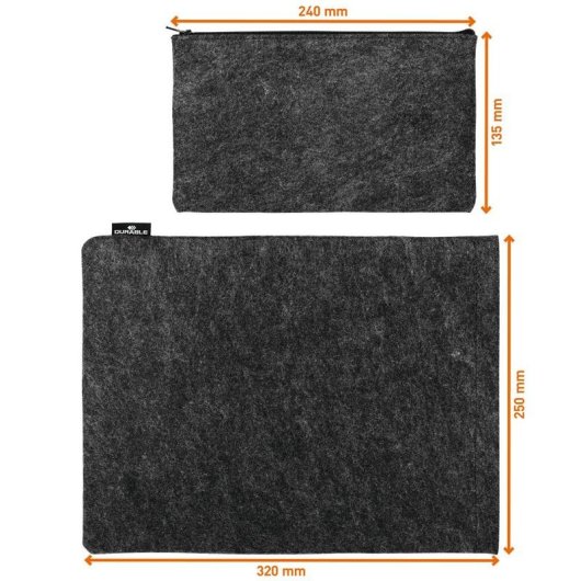 Housse Durable Effect 13'' Anthracite avec poche frontale