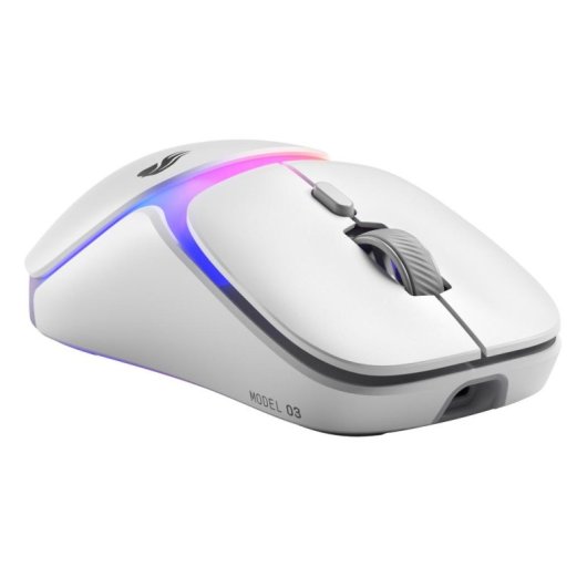 Ratón GLORIOUS Model O3 Wireless Bluetooth RF 30000DPI Weiss RGB 6 Tasten