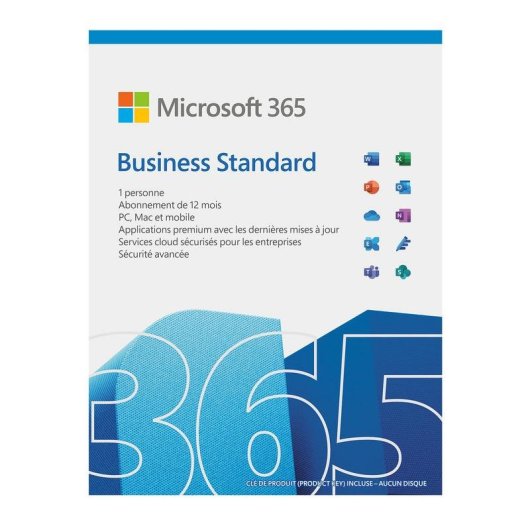 Licencia Microsoft 365 Business Standard 1 licencia 1 año suscripción francés