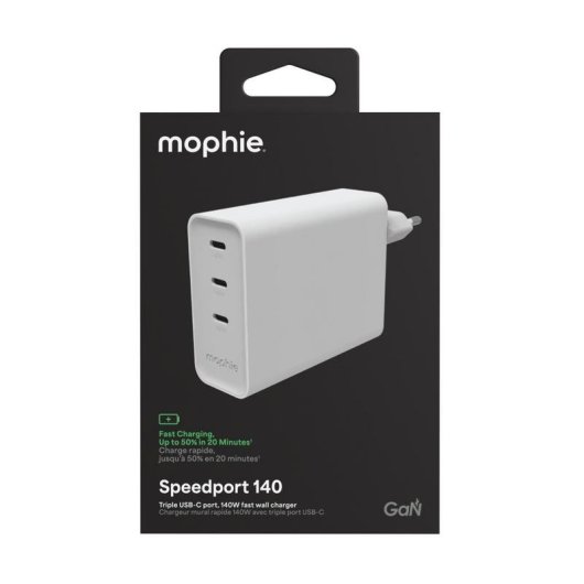 Ladegerät Mophie Speedport 140 140W GaN 3x USB-C Schnellladung
