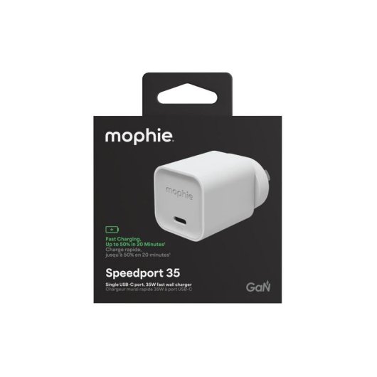 Caricatore Mophie Speedport 35 35W GaN USB-C PD Compatto Bianco
