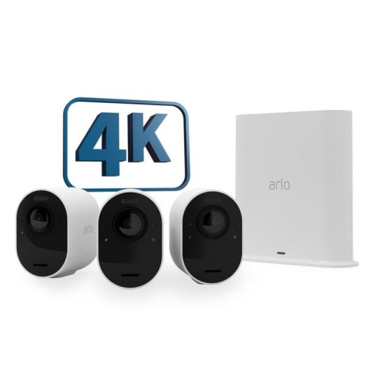 Cámara IP Arlo Ultra 2 4K Interior y Exterior Visión Nocturna Control por Voz Audio Bidireccional Ángulo panorámico