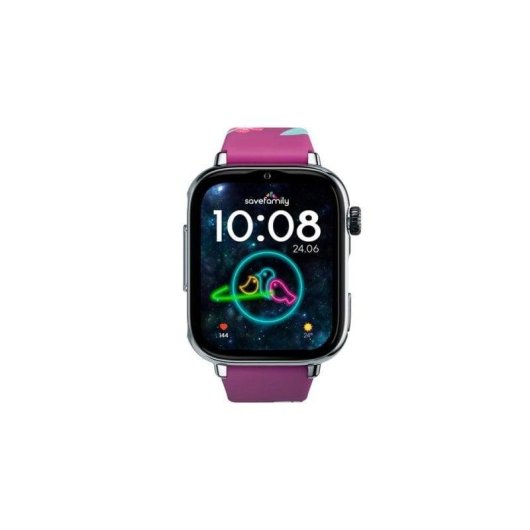 SaveFamily SaveWatch Plus 2 4G GPS 1,85" AMOLED Argento Cinturino Viola IP68 Cardio SOS