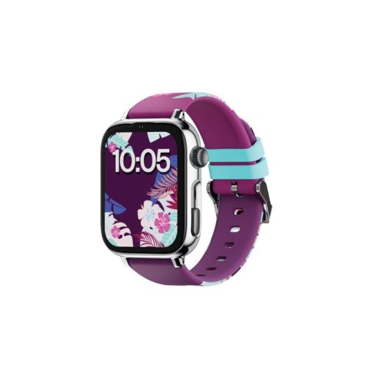 SaveFamily SaveWatch Plus 2 4G GPS 1,85" AMOLED Argent Bracelet Violet IP68 Pulsomètre SOS