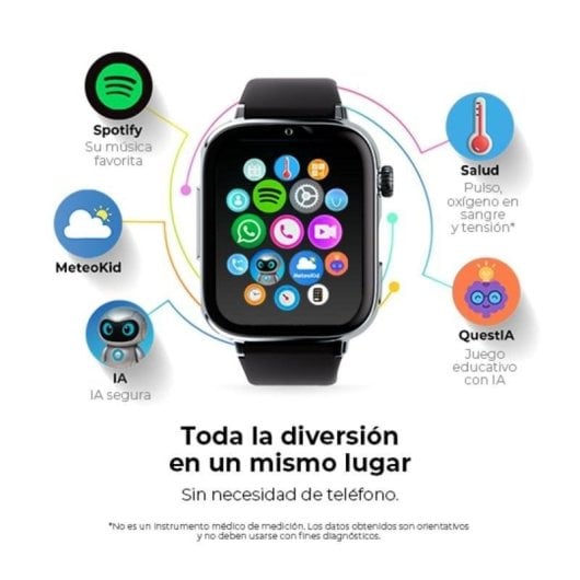 SaveFamily SaveWatch Plus 2 4G GPS 1,85" AMOLED Plata Correa Púrpura IP68 Pulsómetro SOS