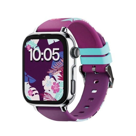SaveFamily SaveWatch Plus 2 4G GPS 1,85" AMOLED Argent Bracelet Violet IP68 Pulsomètre SOS