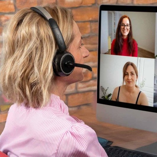 Auriculares Lindy L118 com fio e Bluetooth USB-C para escritório e call center pretos