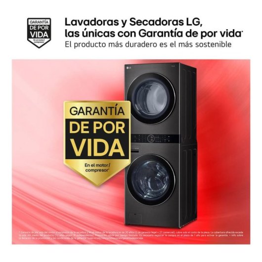 Lavasecadora LG 17kg E D WT1716BBF con motor inverter y control táctil