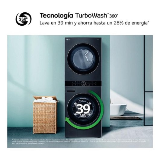 Lavasecadora LG 17kg E D WT1716BBF con motor inverter y control táctil
