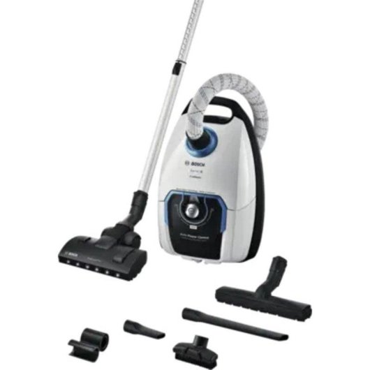 Aspirador com Saco Bosch BGL8SIL1L 800W HEPA Multiciclónico 5L Preto Branco