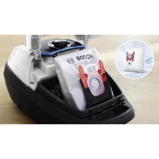 Aspirador com Saco Bosch BGL8SIL1L 800W HEPA Multiciclónico 5L Preto Branco
