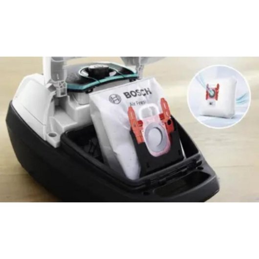 Aspirador com Saco Bosch BGL8HYG0L 890W 5L Filtro EPA Multiciclónico Preto Branco