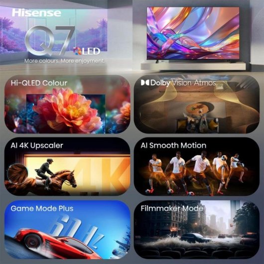 TV Hisense QLED 50Q7S 50" 4K UltraHD 60Hz Smart TV HomeOS HDR10+ Dolby Vision IQ