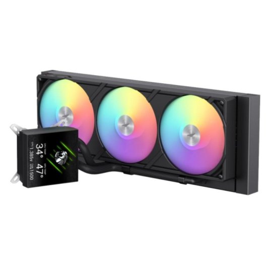 Refrigeración Líquida GameMax Glacier 360 LCD 395mm 3 Ventiladores LED Multicolor