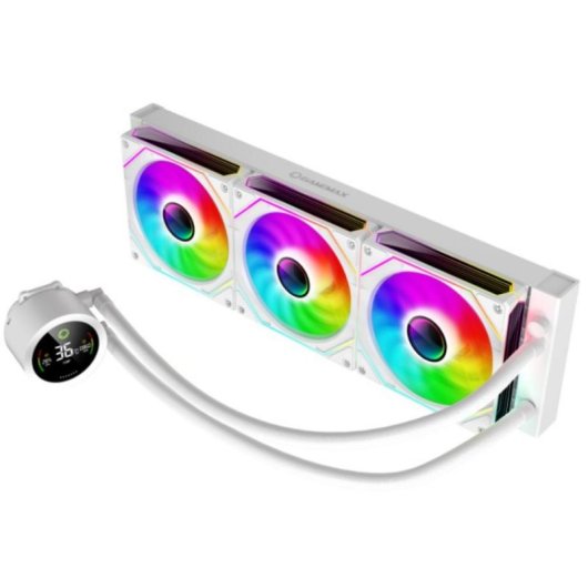 Wasserkühlung GameMax ICEBURG 360 DIGITAL WH 385mm 3 Lüfter LED
