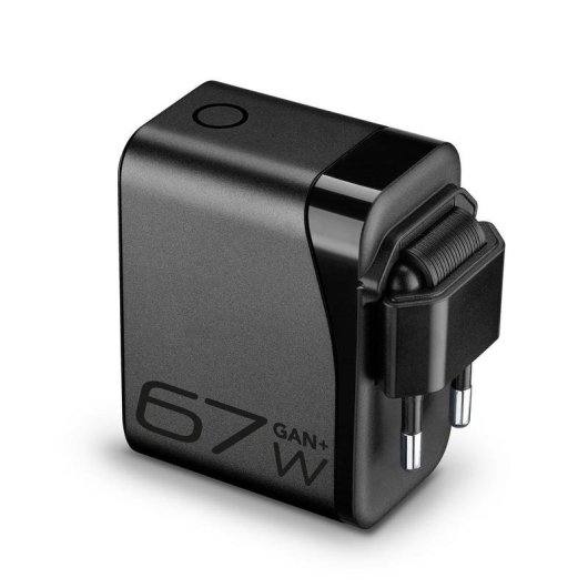 Cargador de red Cellularline PowerView IQ 67W con pantalla TFT y tecnología GaN+